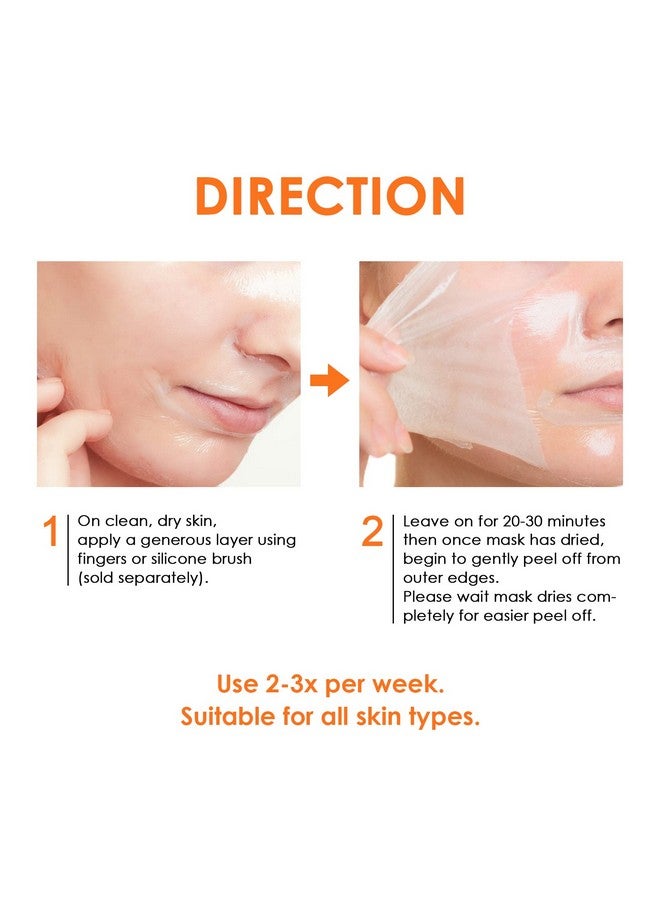 YAFUSIPE Peel Off Face Mask Vitamin C Peel Off Mask, Blackhead Mask Peel Off Gentle Exfoliating Mask Blackhead Remover Mask, Poreless Deep Cleanse Mask Hand Mask for Brightening Face Arms Neck -100ML/3.4 FLOZ - Image 3