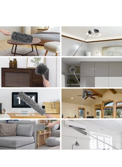 XiuWoo 7 PCS Microfiber Feather Duster with Extension Pole, Reusable, Bendable, Washable Dusters for Cleaning Ceiling Fan, High Ceiling, Blinds, Furniture & Cars  - Image 4