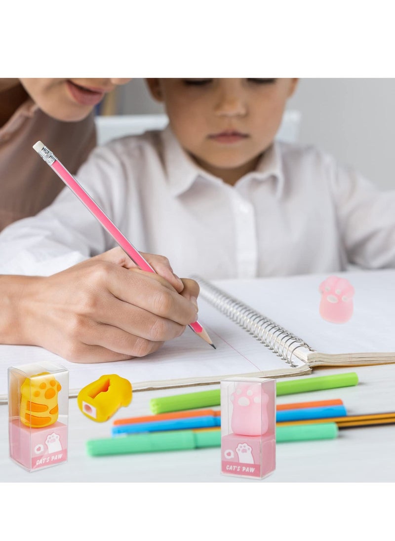 Y&D Pencil Sharpener, 4pcs Cute Cat Paw Portable Handheld Kawaii Manual Pencils Sharpeners for Kids, Sharpener Stationery with Lid Office Home School Supplies  - Image 5