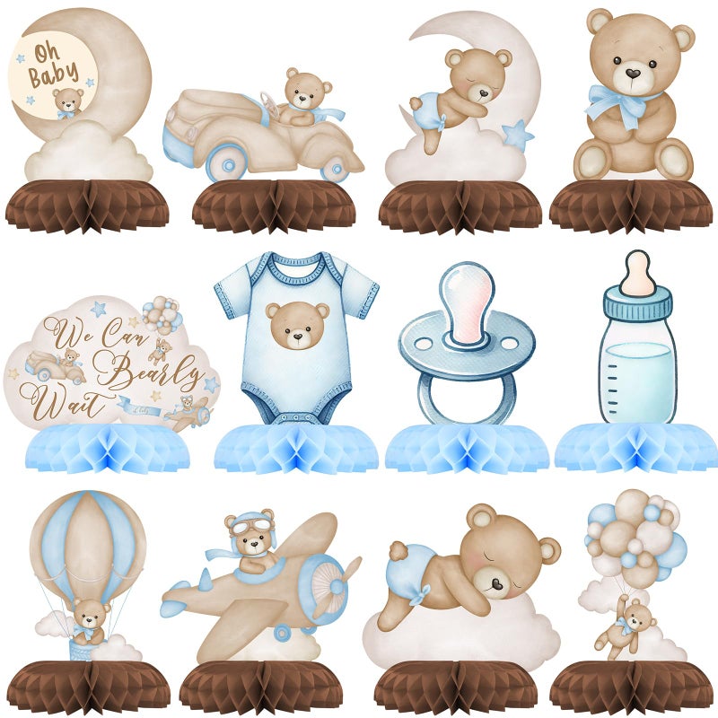 Outego Balloon Bear Party Centerpiece Set Teddy Bear Honeycomb Birthday Decorations and Bear Table Toppers for Kids BearThemed Birthday and Baby Shower Table Decor - Image 2