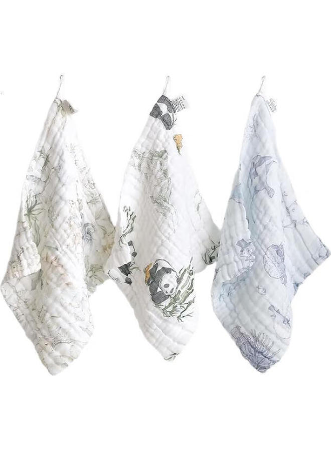 Bubble Tree Random Style Mixed Color Single Layer Six-Layer Bubble Gauze Square Scarf 30Cm*30Cm One Piece Pack - Image 3