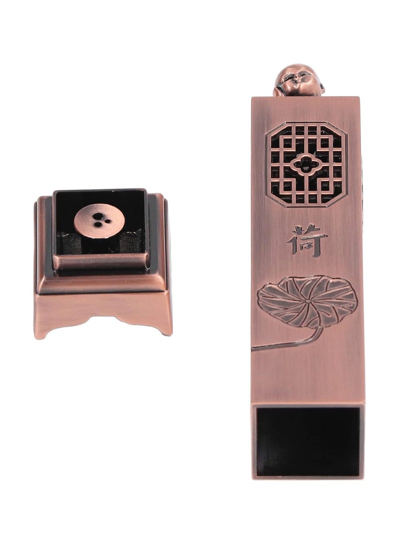 GGOOT Small Monk Vertical Incense Holder,Incense Holder with Lotus Flower Carving of Hollow Craftsmanship,Incense Seat,Incense Catcher for Relieving Anxiety for Yoga Room,Tea Room,Bedroom  - Image 5