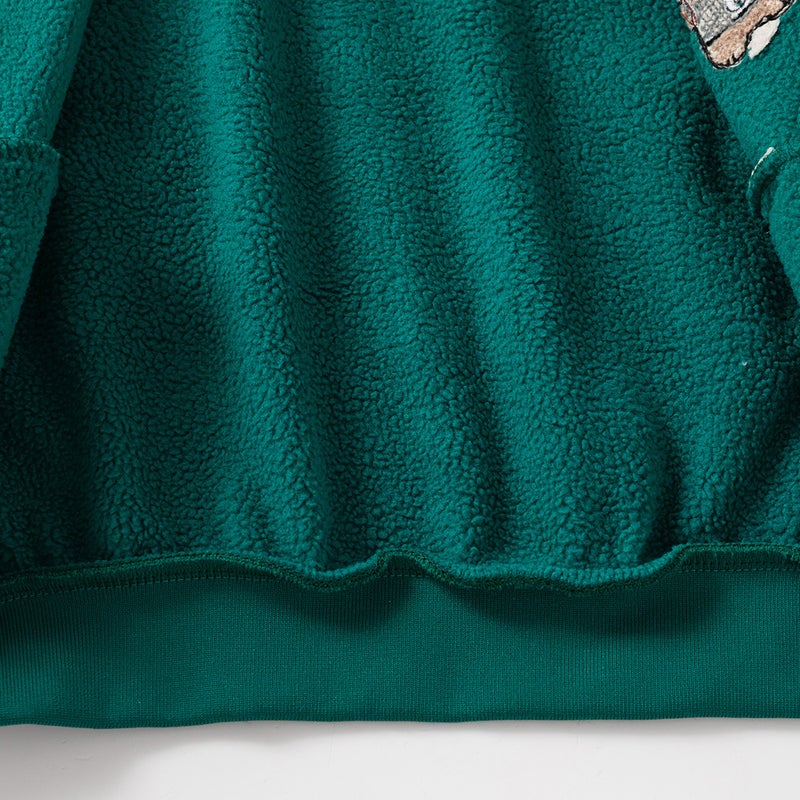 2024 Autumn Winter Boys Zipper Jacket Cartoon Baseball Sweatshirt Green  - Image 5