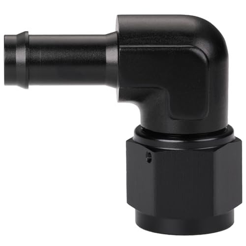 Podavelle 10AN Female to 12 Barb 90 Degree Hose Fitting Adapter Swivel Aluminum Black - Image 1