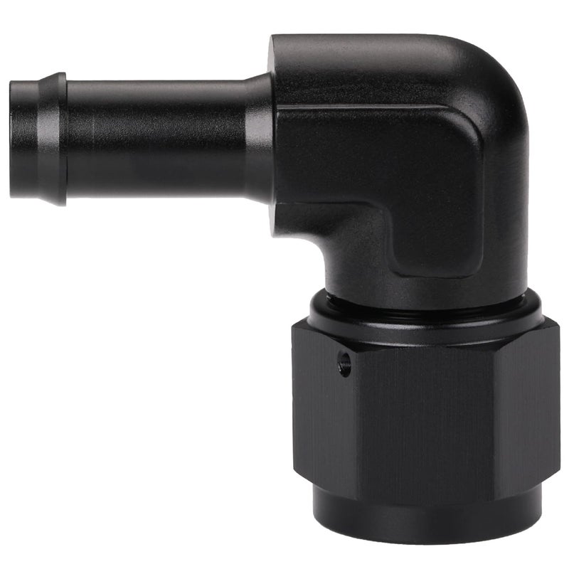 Podavelle 10AN Female to 12 Barb 90 Degree Hose Fitting Adapter Swivel Aluminum Black - Image 2