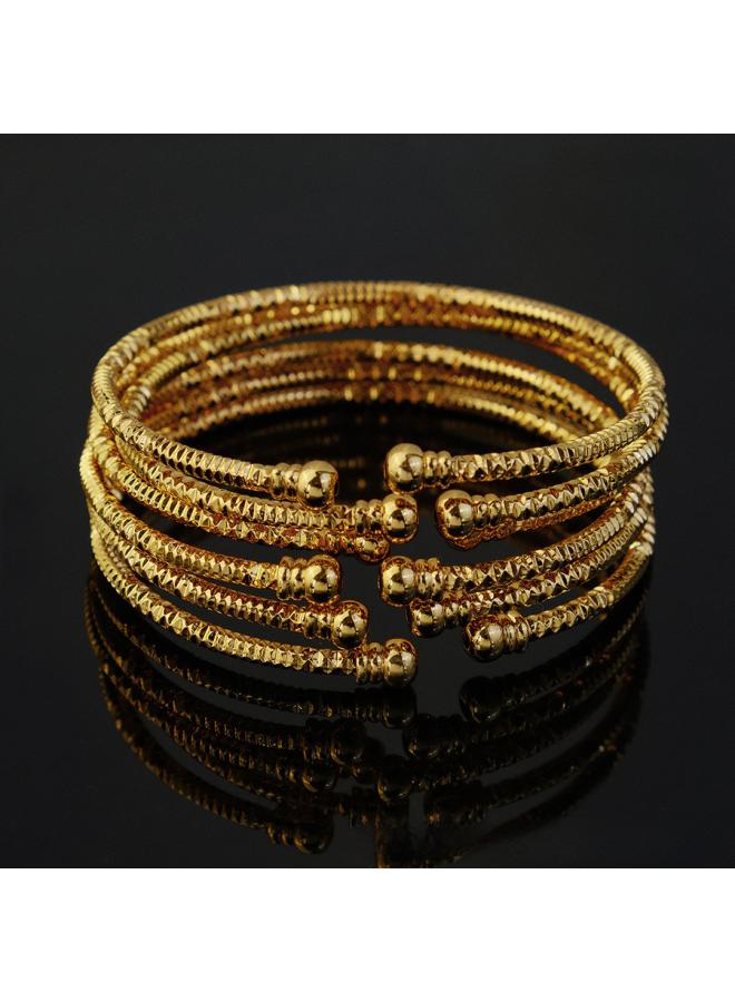 Gold Plated Bracelet 3mm Women Jewelry N Gold Beads Bracelet Ethiopian Wedding Bride Gift 