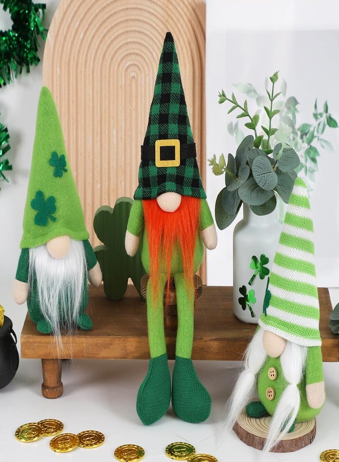 DAZONGE St. Patrick's Day Decorations, 3PCS Shamrock Gnomes Plush for Tiered Tray Mantel Shelf Table Decor, St. Patrick's Day Decorations for Home - Image 5