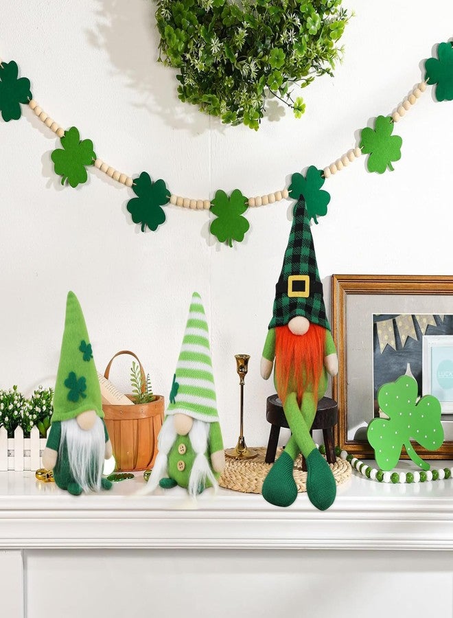 DAZONGE St. Patrick's Day Decorations, 3PCS Shamrock Gnomes Plush for Tiered Tray Mantel Shelf Table Decor, St. Patrick's Day Decorations for Home - Image 4