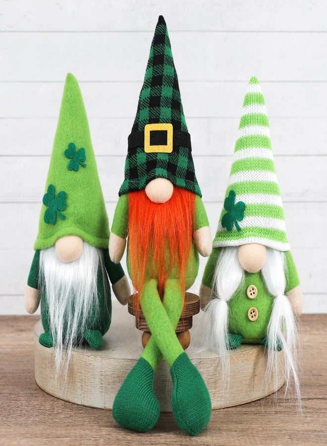 DAZONGE St. Patrick's Day Decorations, 3PCS Shamrock Gnomes Plush for Tiered Tray Mantel Shelf Table Decor, St. Patrick's Day Decorations for Home - Image 1
