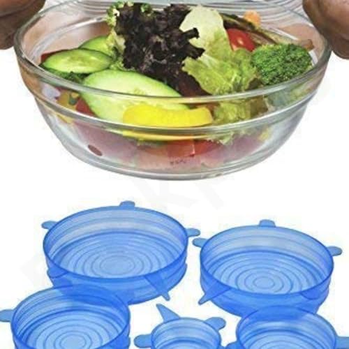 Vivatra Microwave Safe Silicone Stretch Lids, Reusable Flexible Covers for Bowls, Plates, Cans, Jars, and Mugs - Set of 6 Multicolor - Image 3