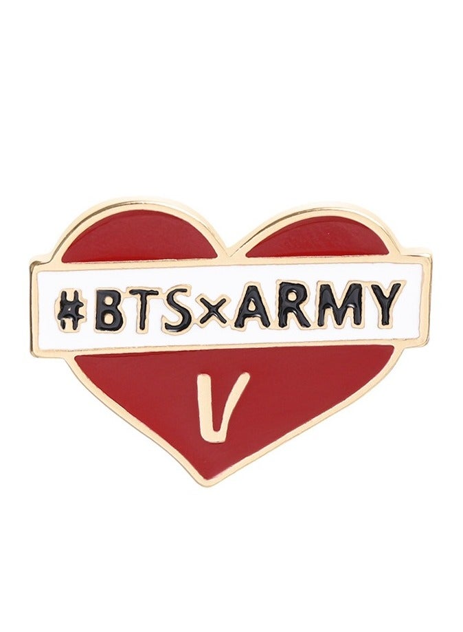 Paraphrase 8-Piece BTS Themed Enamel Lapel Pins / Brooches / Badges for Jackets, Backpacks, Bags, Hats, Pin Boards | K-Pop Fans, Heart-Shaped - Image 4