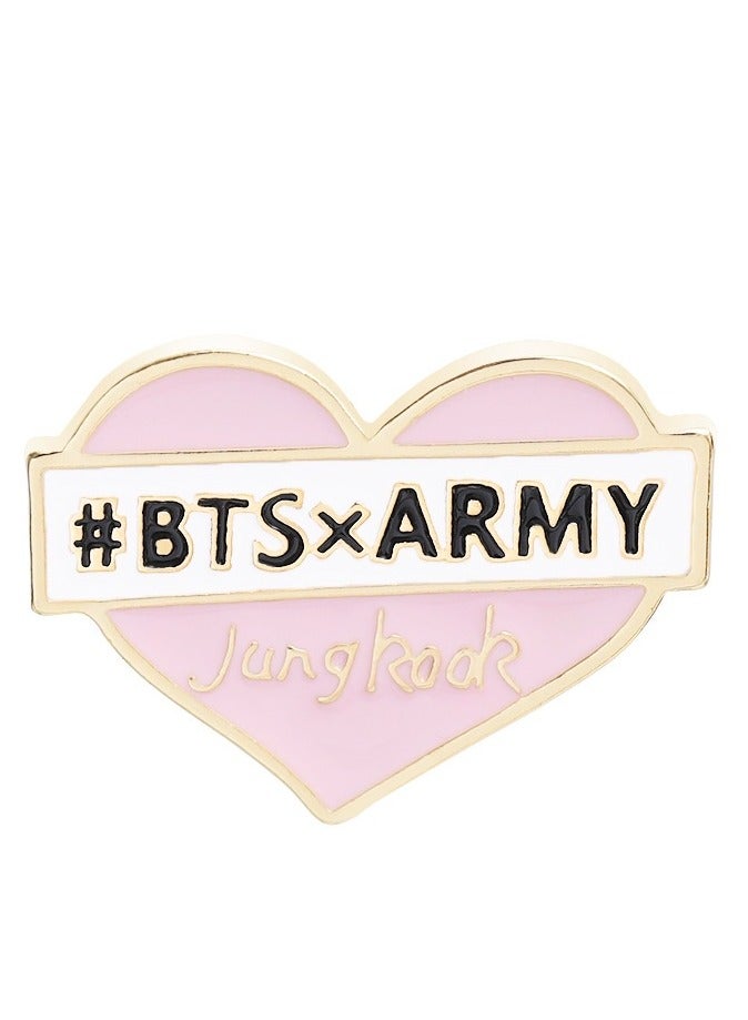 Paraphrase 8-Piece BTS Themed Enamel Lapel Pins / Brooches / Badges for Jackets, Backpacks, Bags, Hats, Pin Boards | K-Pop Fans, Heart-Shaped - Image 3
