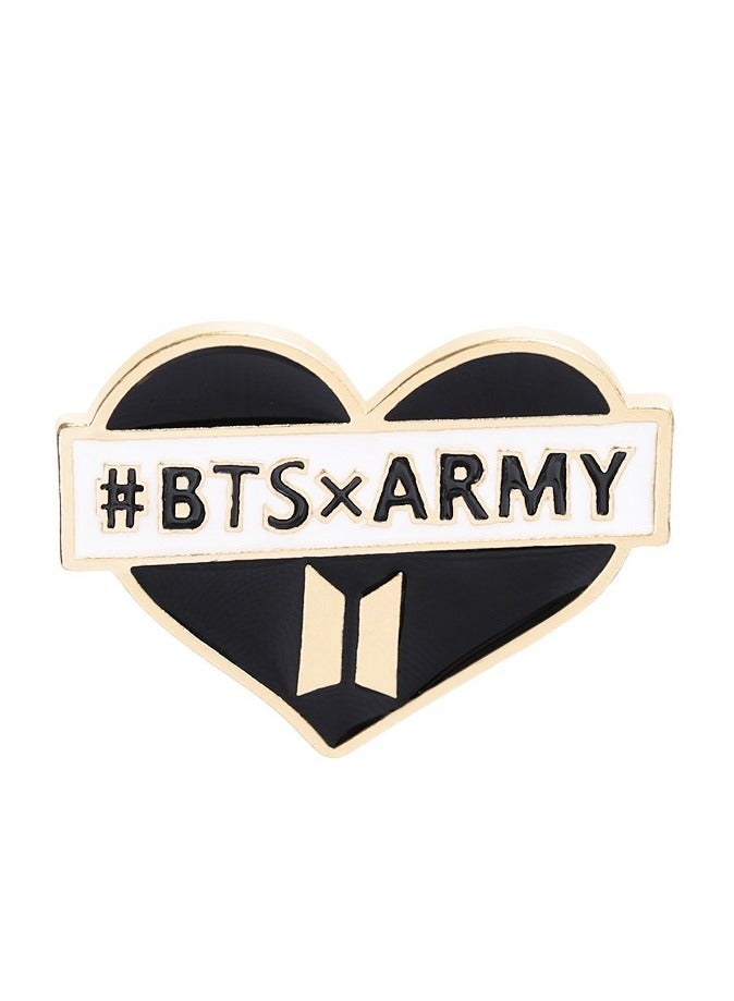Paraphrase 8-Piece BTS Themed Enamel Lapel Pins / Brooches / Badges for Jackets, Backpacks, Bags, Hats, Pin Boards | K-Pop Fans, Heart-Shaped - Image 2