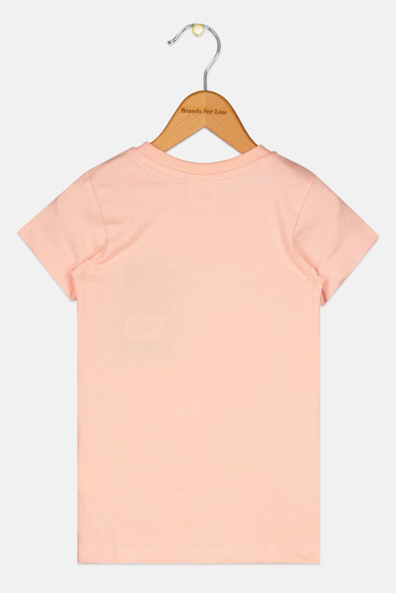 Hello Kitty Toddlers Girl Graphic Print Short Sleeve Top, Peach - Image 2