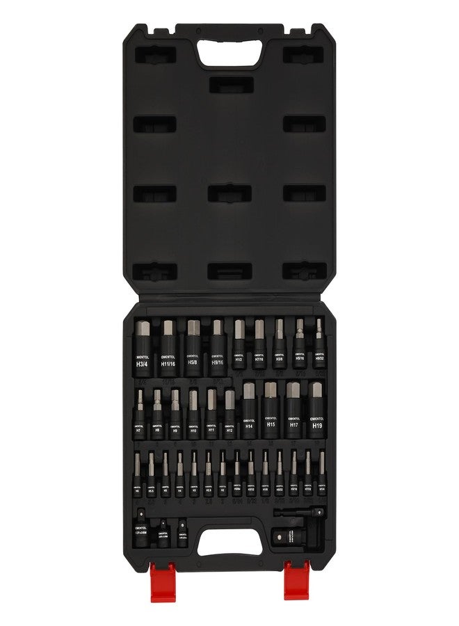 EMENTOL 38PCS 1/4" 3/8" 1/2" Drive Allen Hex Bit Socket Set, SAE/Metric, Includes Power Drill Adapter, Socket Adapters, 2mm - 19mm, 5/64" - 3/4" - Image 2