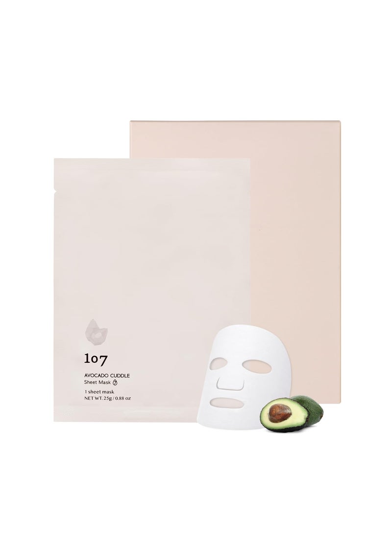 107 107 Avocado Cuddle Sheet Mask 25g  088 oz  5 Sheets Set  Facial sheet mask  Korean facial mask  Korean skin care  Moisturizing  Hydrating 