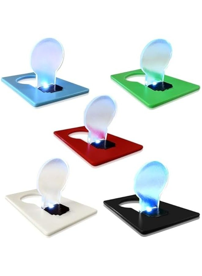 Generic Mini Portable LED Pocket Lamps Credit Card Lights Foldable Purse Wallet  Stocking Stuffers Favors Gift Party 10pcs Multicolor White Light  - Image 1