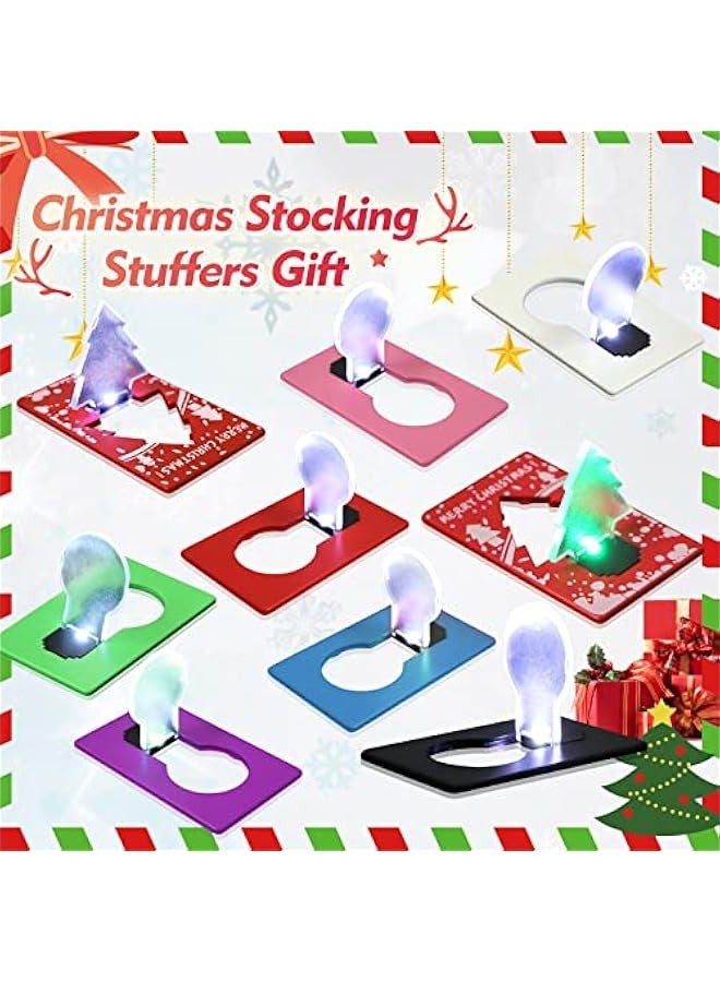 Generic Mini Portable LED Pocket Lamps Credit Card Lights Foldable Purse Wallet  Stocking Stuffers Favors Gift Party 10pcs Multicolor White Light  - Image 3