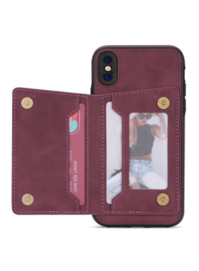 اس-توب جراب هاتف بسحاب وحامل بطاقات لهاتف iPhone X / XS - Image 4