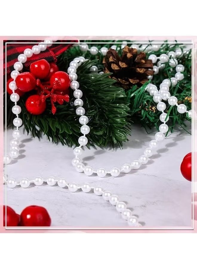 2 pcs Craft Pearl Strings 6MM Pearl Beads, 5M White Faux Pearl Garland Spool Reel Wedding Party Decoration - Image 5