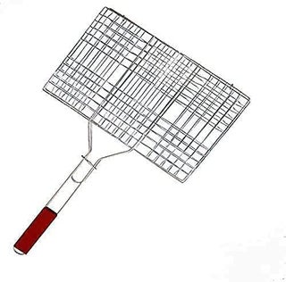 RHYDON Stainless Steel Portable Barbecue BBQ Grill Fish Net Basket Roast Grilling with Wooden Handle for Camping Outdoor Silver - pzsku/Z91B412E5EC6342DCB74DZ/45/1748264297/f147ed50-72a8-4ae7-8055-d26618a58677