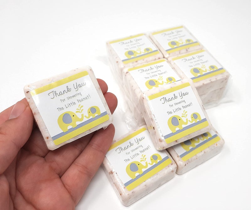Botanical Bars 12 Yellow and Grey Elephant Thank You Soap Favors - 1.5oz Soap Favors - Gender Neutral Baby Shower Favors - Elephant Baby Shower Favors - Image 4