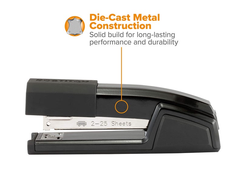 Bostitch Office Epic Metal 3 in 1 Stapler, 25 Sheet Capacity, Includes 210 Staples in Staple Storage Compartment & Integrated Remover, - Image 2