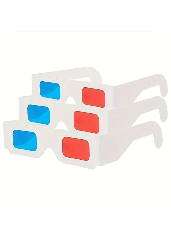 3pcs Universal Paper 3D Glasses Red Blue Stereo Movie Video Experience Home Theater - Image 1