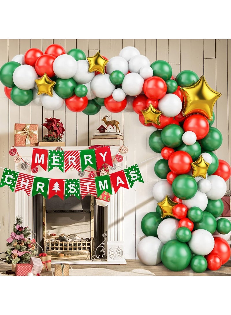 Christmas Balloons Arch Garland Kit,122Pcs Christmas Balloon Arch Kit with Red and Green Latex Balloons,Gold Star Foil Balloons for Christmas Party Decoration,Xmas Holiday Decor - Image 5