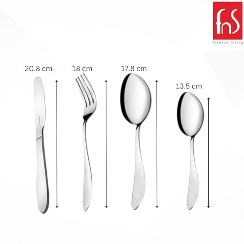 FNS Montavo by FnS Orchid 24 Pcs Cutlery Set with Stand (6 Dinner Knife/Butter Knife, 6 Dinner Spoons, 6 Dinner Fork and 6 Table Spoons) - Image 3