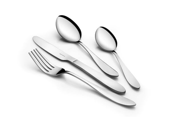 FNS Montavo by FnS Orchid 24 Pcs Cutlery Set with Stand (6 Dinner Knife/Butter Knife, 6 Dinner Spoons, 6 Dinner Fork and 6 Table Spoons) - Image 2