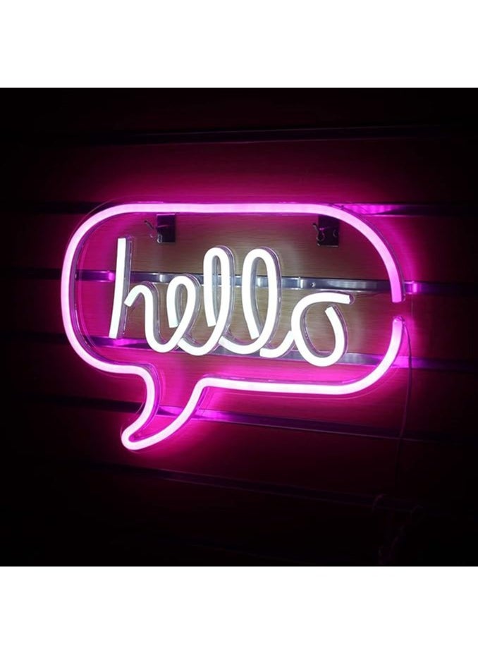 Generic - LED neon lamp, wall decor sign with the phrase hello 44*17 cm - Image 1
