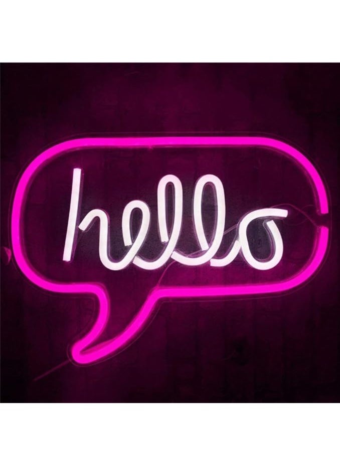Generic - LED neon lamp, wall decor sign with the phrase hello 44*17 cm - Image 1