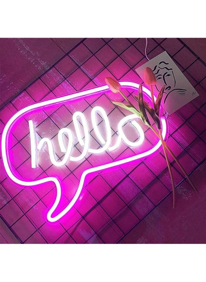 Generic - LED neon lamp, wall decor sign with the phrase hello 44*17 cm - Image 1