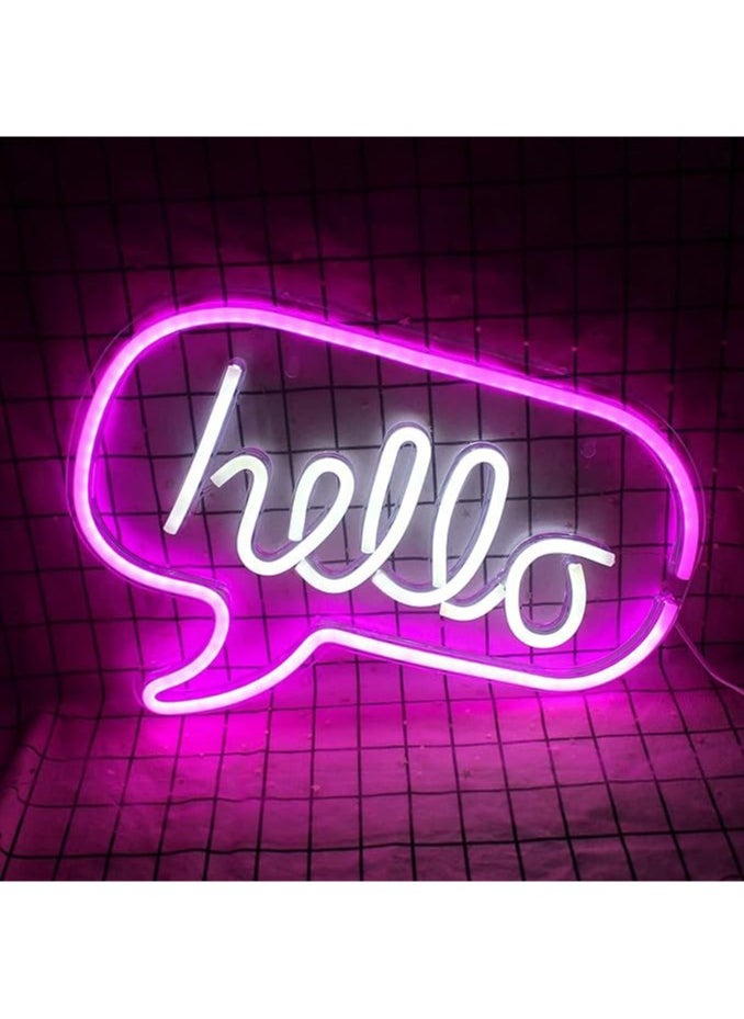 Generic - LED neon lamp, wall decor sign with the phrase hello 44*17 cm - Image 1