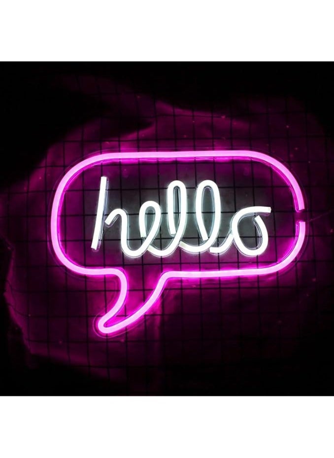 Generic - LED neon lamp, wall decor sign with the phrase hello 44*17 cm - Image 1