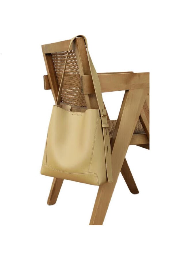 Viney Women'S Handbag, Cowhide Bucket Bag, Large Capacity, Shoulder Crossbody Tote, Birthday Gift For Girlfriend, Qixi Festival And Valentine'S Day Present - Image 1