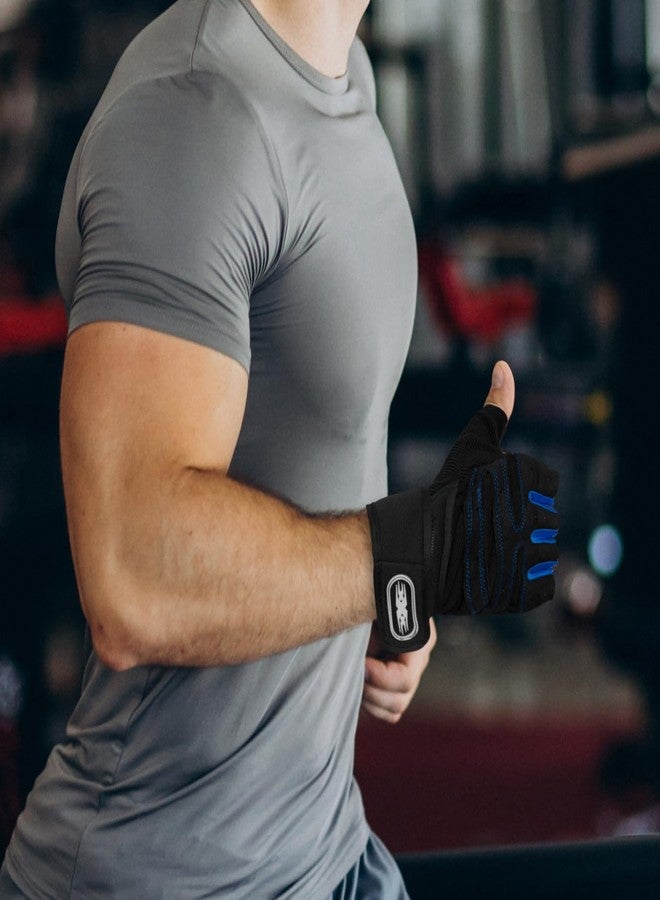 BADOWL Gym Gloves for Men & Women with Wrist Support Accessories for Training & Exercise | Gym Gloves Men Workout, Grip Gloves & Fitness Gloves (Blue-M) - Image 5