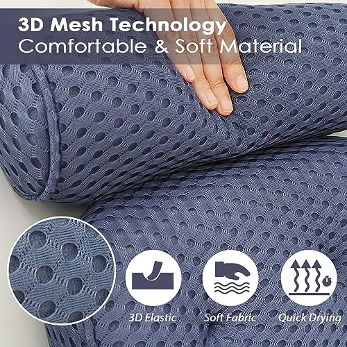 AEROiVi Luxury Bath Pillows for Tub，Bath Pillow Bathtub Pillows for Head and Neck Support Bath Cushion Made from Soft Spacer Mesh Material with Suction Cups (Dark Blue) - Image 4