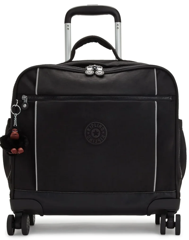 kipling New Storia Large 4-Double Wheeled Kids Trolley Bag - True Black