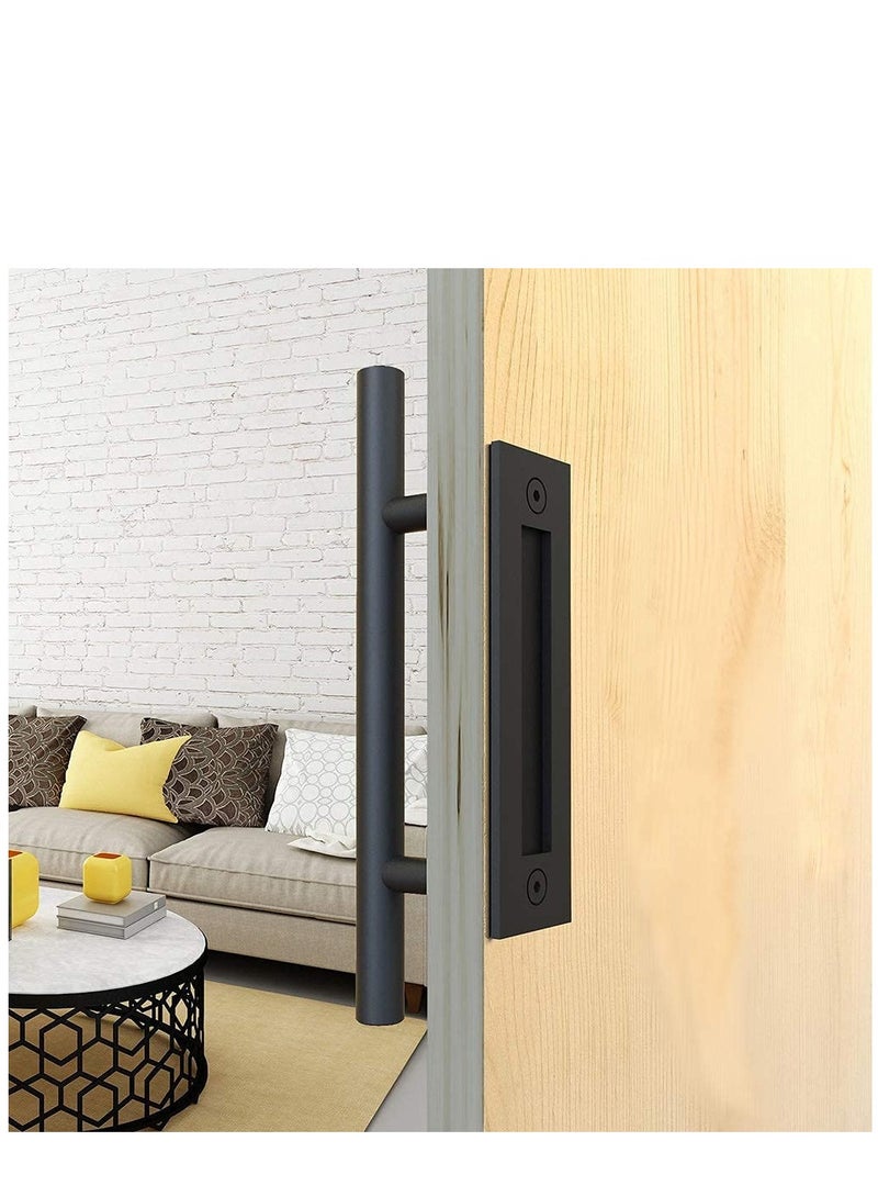 Excefore مقبض باب انزلاقي مقبض باب مزرعة شديد المتانة مجموعة Hardware مقبض معدني لخزانة المنزل مقبض باب أسود - Image 5