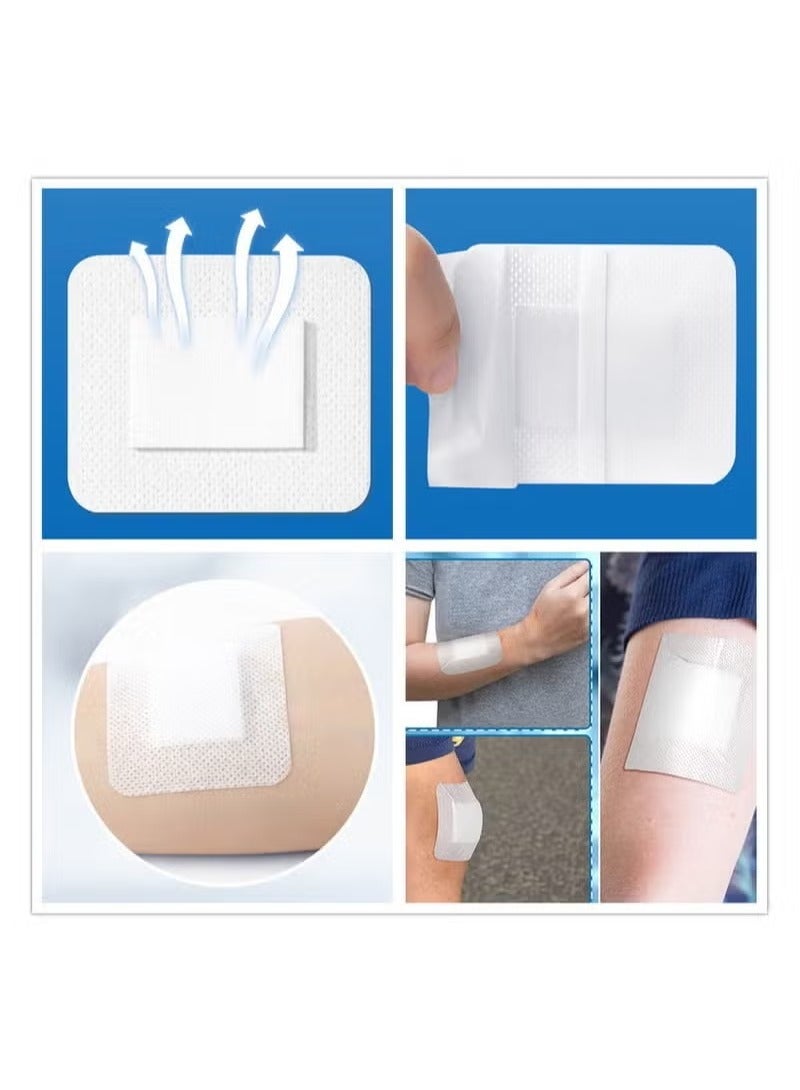 Generic 20 Pieces Bordered Gauze-Island Dressing is 10 x 10cm Wound Bandage Adhesive Patches Post Shower Pads Breathable Borders Individually Packed Pouches - Image 2