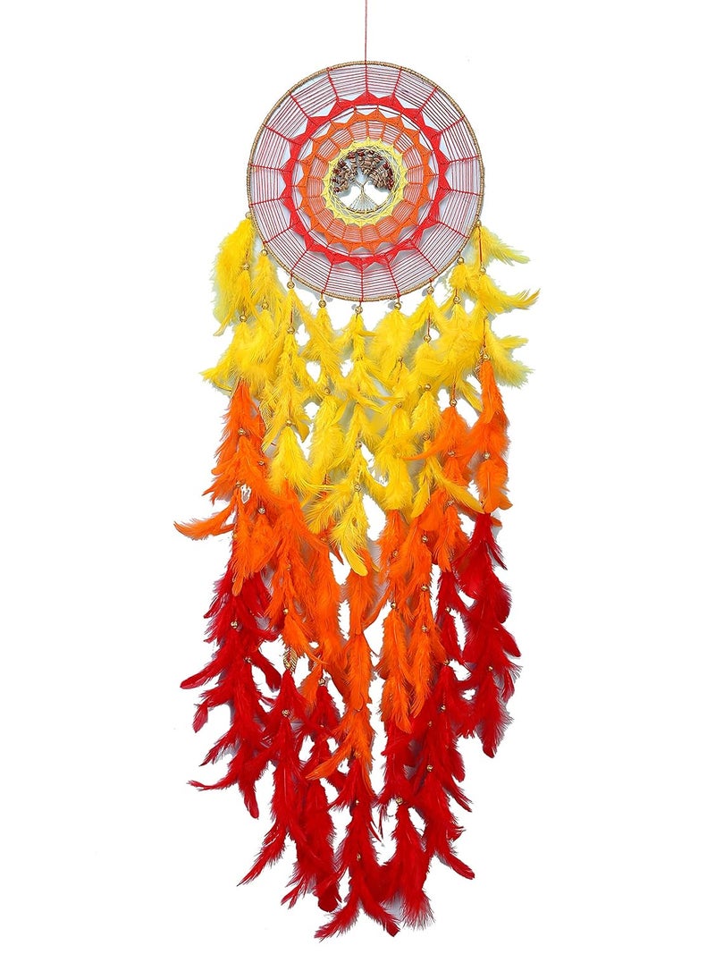 ROOH Dream Catcher ~ Large Sunshine Wall Hanging ~ Handmade Hangings for Positivity (Can be Used as Home Decor, Gift, Wall Hangings, Meditation Room, Yoga Temple, Wind Chime & Car Hanging) - Image 4