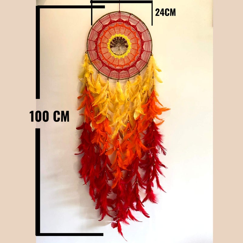 ROOH Dream Catcher ~ Large Sunshine Wall Hanging ~ Handmade Hangings for Positivity (Can be Used as Home Decor, Gift, Wall Hangings, Meditation Room, Yoga Temple, Wind Chime & Car Hanging) - Image 5