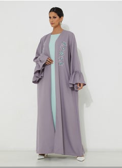 Rosette Abaya Embroidered Abaya Set With Inner Dress  - Image 2