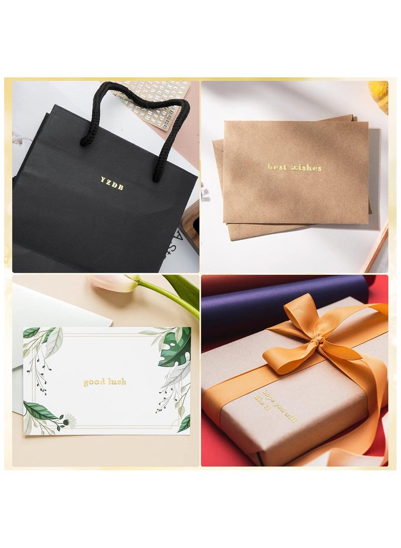 6 Sheets 0.12inch Alphabet Number Stickers Mini Letters Stickers Glitter Alloy Self Adhesive Stickers for Epoxy Resin Casting Decoration DIY Crafts Scrapbook, Golden/Silvery, 3mm - Image 5