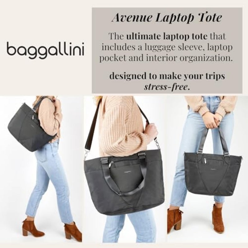 Baggallini Avenue Tote - 12x18 Laptop Tote Bag for Women - Lightweight Work Travel Carry On Bag - Image 2