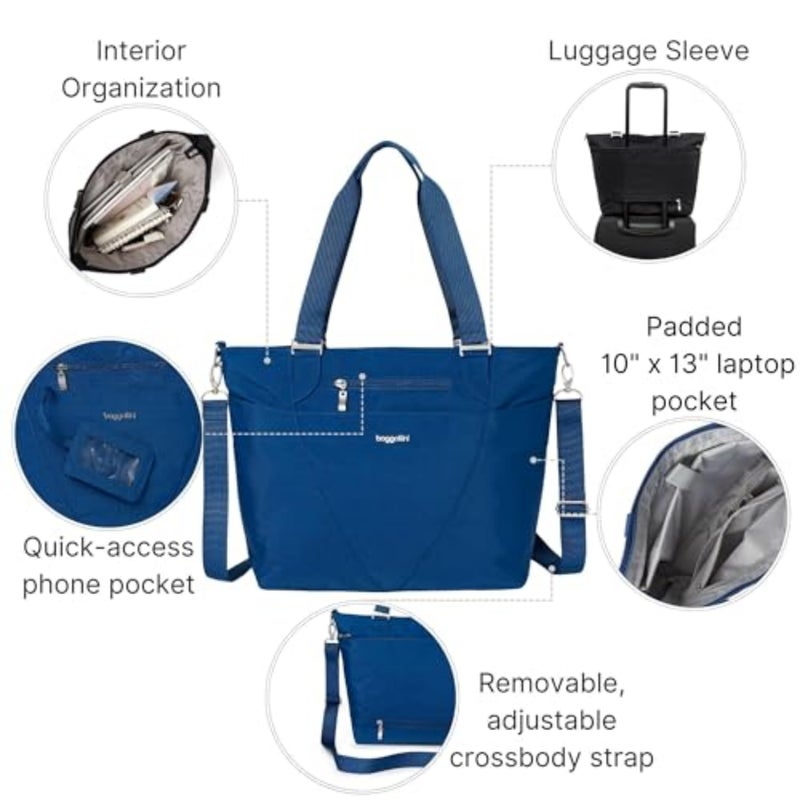 Baggallini Avenue Tote - 12x18 Laptop Tote Bag for Women - Lightweight Work Travel Carry On Bag - Image 3