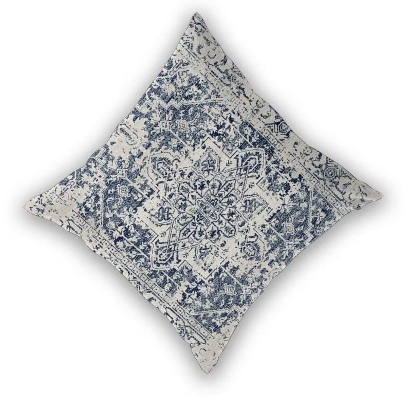Sunshineyan Boho Pillow Covers 20x20 Set of 2  White Navy Blue Carpet Pattern Outdoor Decorative Throw Pillows Ethnic Rustic Farmhouse Cushion Cases Linen Gifts for Couch Sofa Decor - Image 2