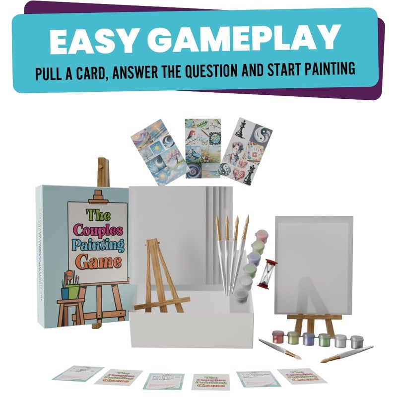 Viral Studios The Couples Painting Game â€“ Date Night Card & Painting Kit | Fun DIY Activity with Prompts, Challenges & Questions for Deeper Connection, Meaningful Games for Adults and Teens, 2 Players - Image 5